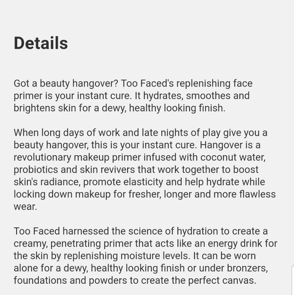 TOO FACED HANGOVER REPLENISH FACE PRIMER. - Picture 3 of 6